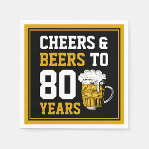 80. Geburtstagsfeier & Biere bis 80 Jahre Serviette