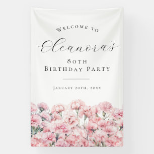 80. Geburtstagsfeier Januar Geburtstagsblume Willk Banner