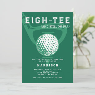 80. Geburtstagsfeier Moderne Golf Humor Grün Einladung