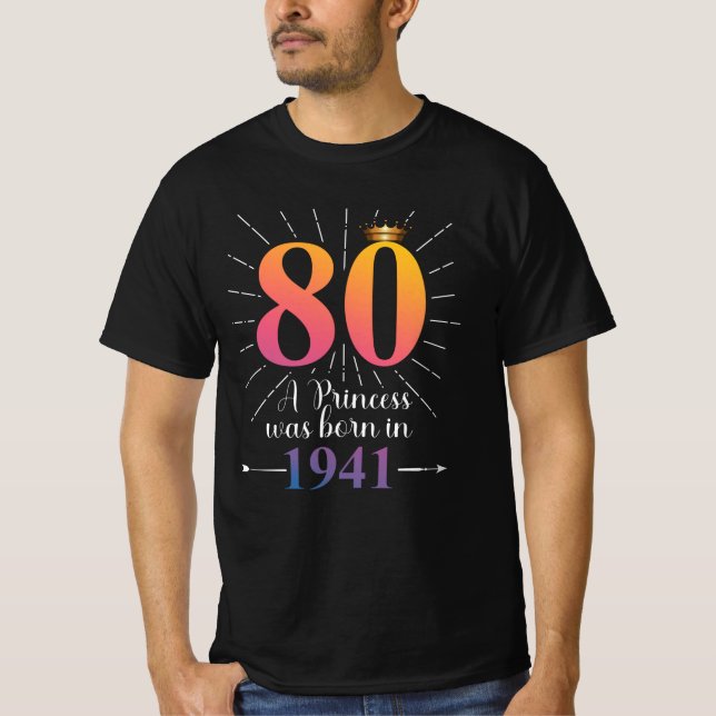 80. Geburtstagsgeschenk 80 Jahre T-Shirt (Vorderseite)