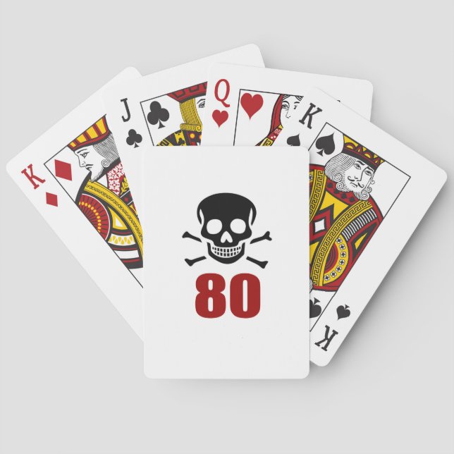 80 Geburtstagsgeschmacksmuster Spielkarten (Rückseite)