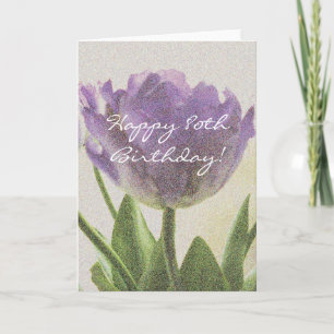 80. Geburtstagskarte mit wunderschönen Tulpe-Blume Karte