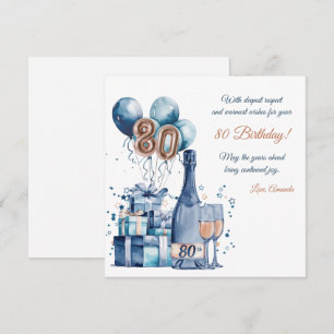 80. Geburtstagskarte Personalisiert für Männer Karte