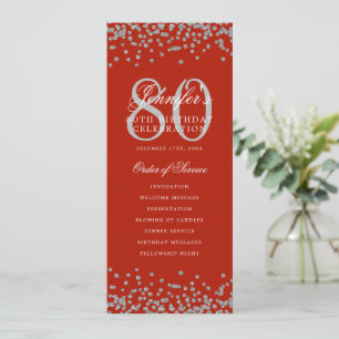 80. Geburtstagsmenü dank Silver Red Einladung