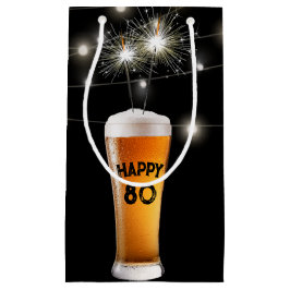 80. Geburtstagsparkler in Beer Kleine Geschenktüte