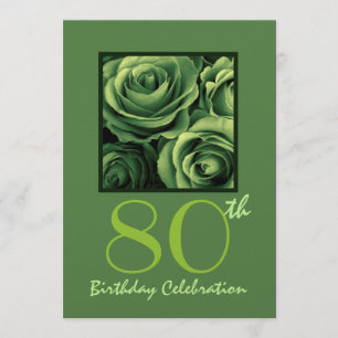 80. Geburtstagspartei Einladung Kelly Green Rose