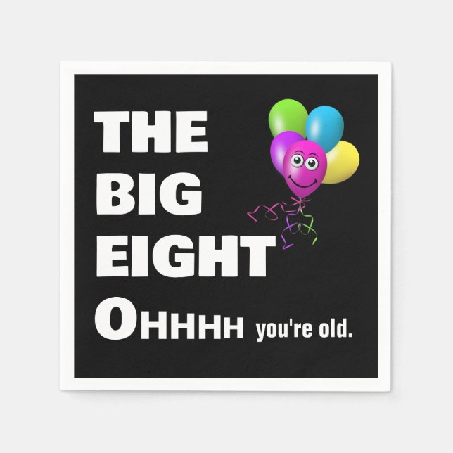 80. Geburtstagsparty Alter Spaß Serviette (Vorderseite)