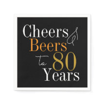 80. Geburtstagsparty Cheers and Biere Black Gold
