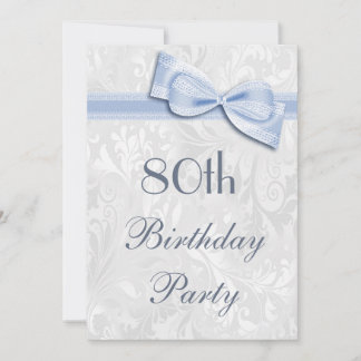 80. Geburtstagsparty Damask und Imitate Bow Einladung
