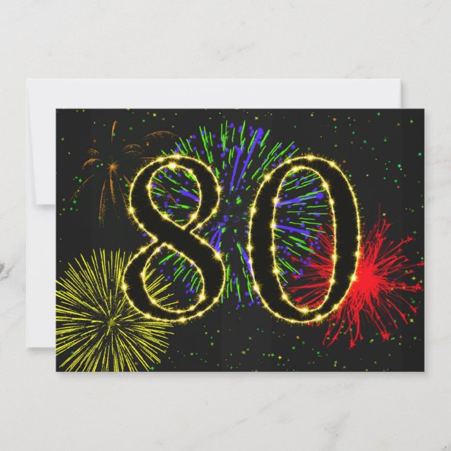 80. Geburtstagsparty Einladung (Vorderseite)