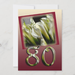 80. Geburtstagsparty Einladung - Calla lilies