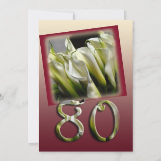 80. Geburtstagsparty Einladung - Calla lilies