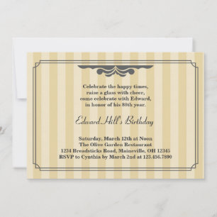 80. Geburtstagsparty Elegante Einladung