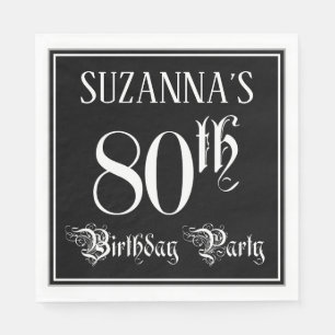 80. Geburtstagsparty - Extravagantes Script + Indi Serviette