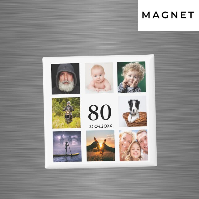 80. Geburtstagsparty Foto Collage Typ Magnet (Von Creator hochgeladen)