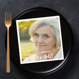 80. Geburtstagsparty Foto Hallo 80 Frauen Serviette