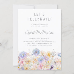 80. Geburtstagsparty Frühjahr Aquarell Floral Einladung