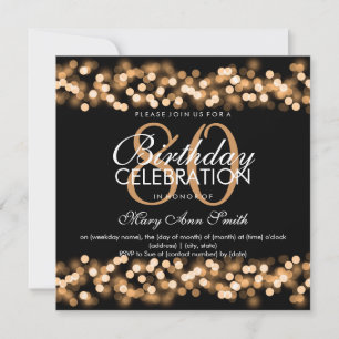 80. Geburtstagsparty Imitate Gold Hollywood Glam Einladung
