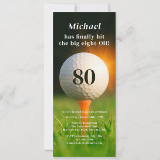 80. Geburtstagsparty Modernes ErwachsenenGolf Acht Einladung