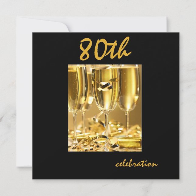 80. Geburtstagsparty Personalisierte Einladung (Vorderseite)