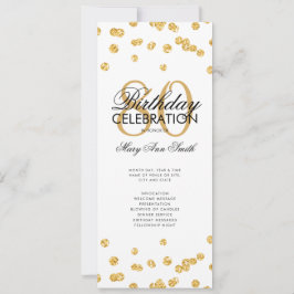 80. Geburtstagsparty-Programm Gold-Glitzer mit Men Einladung