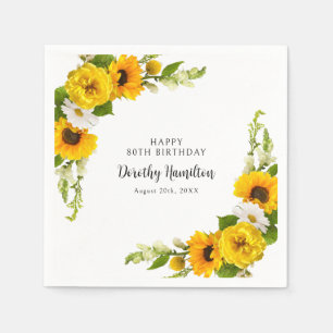 80. Geburtstagsparty Sonnenblume Daisy Custom Serviette
