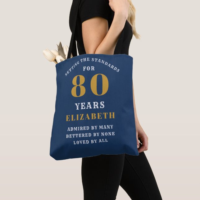 80. Geburtstagsstandards Blue & Gold Ihren Namen h (Von Nahem)
