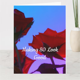 80. Geburtstagszitat Rosenfoto Karte