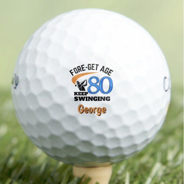 80. Geschenk für Onkel - Behalt Swinging Tribute Golfball (Von Creator hochgeladen)