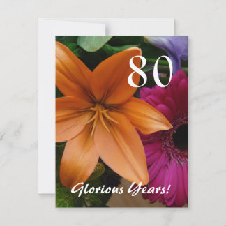 80 Glorious Years!-Geburtstagsparty/Orange Lily Einladung