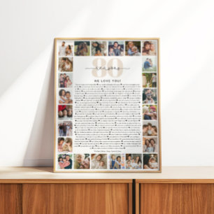 80 Gründe, warum wir dich lieben Foto-Collage-Gesc Poster