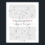80 Gründe, warum wir Sie 80. 60. Geburtstag 40. Li Poster<br><div class="desc">entwickelt von Künstlerisch Apples Limited</div>