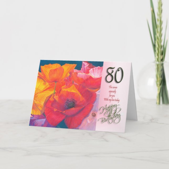 80. Happy Birthday Card Karte (Vorderseite)