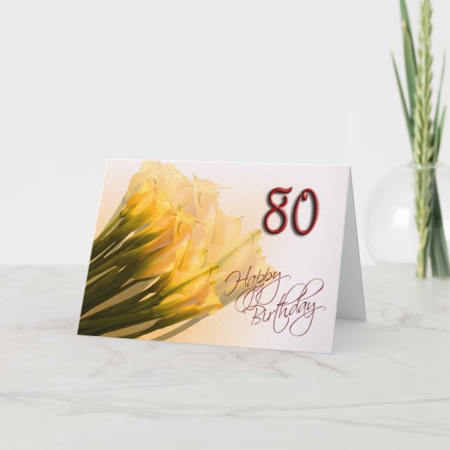 80. Happy Birthday Card Karte (Vorderseite)