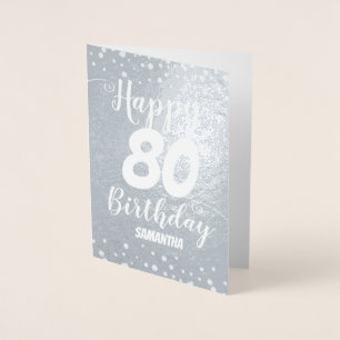 80. Happy Birthday Custom Foil Card Folienkarte