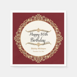 80. Happy Birthday Party Feier Runde Dekor Serviette