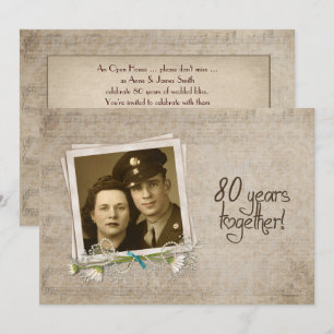 80. Hochzeitstag Open House Einladung