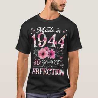 80 Jahre alt 1944 Blumengeschenk 80. Geburtstag T-Shirt