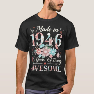 80 Jahre Alt Hergestellt 1946 80. Geburtstag Flora T-Shirt
