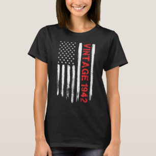 80 Jahre alt Vintag 1942 US-amerikanische Flagge 8 T-Shirt