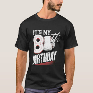 80 Jahre alt Vintager Baseball 80. Geburtstag T-Shirt
