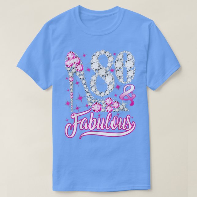 80 Jahre Alte Geschenke 80 & fabulous 80. Geburtst T-Shirt (Design vorne)