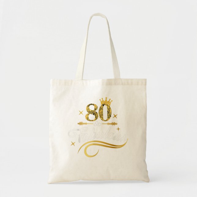 80 Jahre Alte Geschenke 80 & fabulous 80. Geburtst Tragetasche (Vorne)