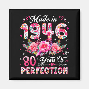 80 Jahre alte, hergestellt in 1946, Floral 80. Geb Magnet