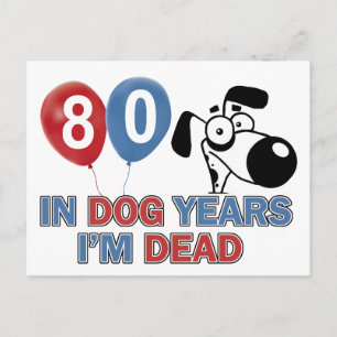 80 Jahre alte Hunde-Designs Postkarte
