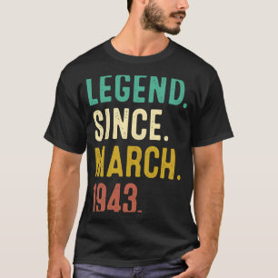 80 Jahre alte Legende seit März 1943 80. Geburtsta T-Shirt