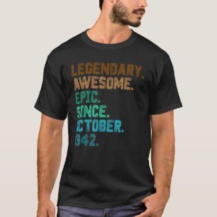 80 Jahre alte Legende seit Oktober 1942 80. Geburt T-Shirt