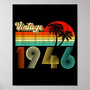 80 Jahre alte Vintage 1946 geboren Lustiger 80. Ge Poster