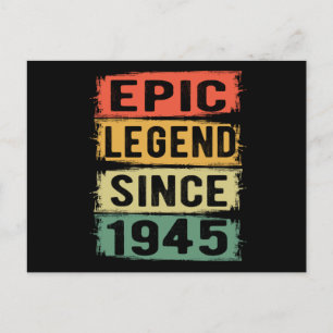 80 Jahre alter Geburtstag 1945 Epische Legende 80. Postkarte