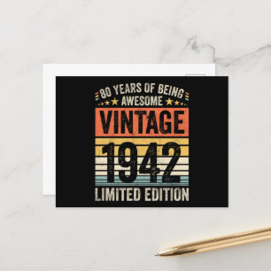 80 Jahre Awesome sein Vintage 1942 Postkarte